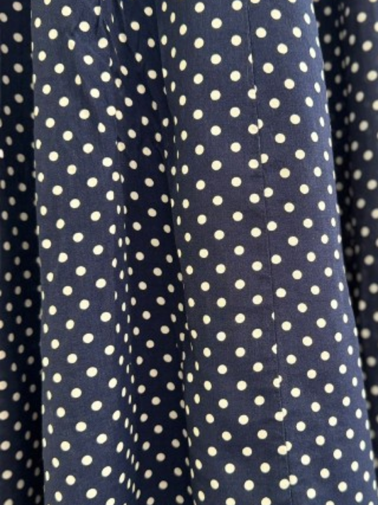 Vestido largo azul con blanco sostenible